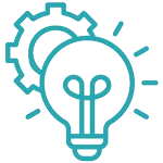 light bulb gear icon