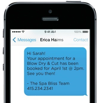 SMS appointment confirmation