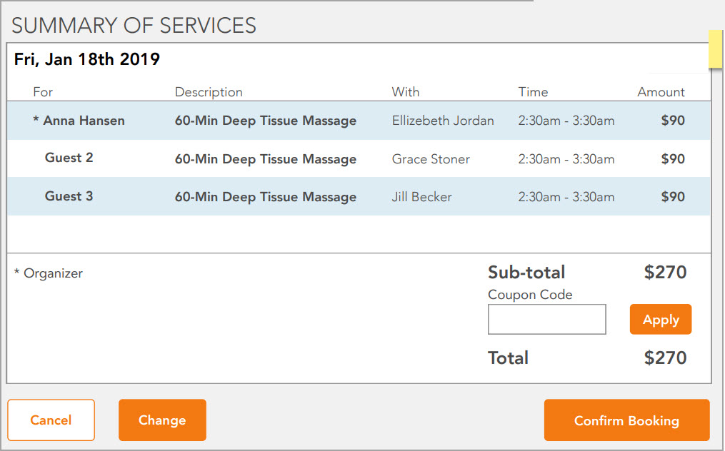 Summary of Services