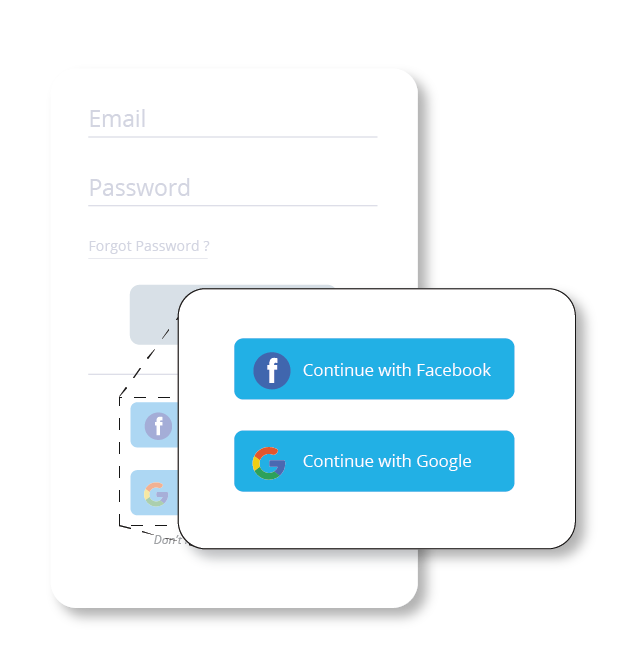 screenshot of how zenoti allows guests to login via social media