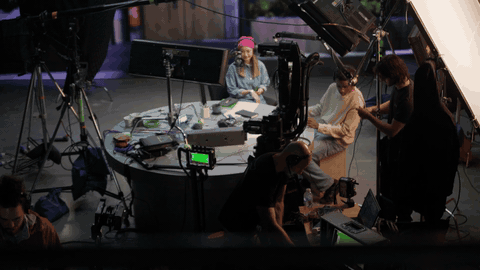 BPP Defy Your Limits motion loop, podcast presenter beat with practical foreground on the VP wall.