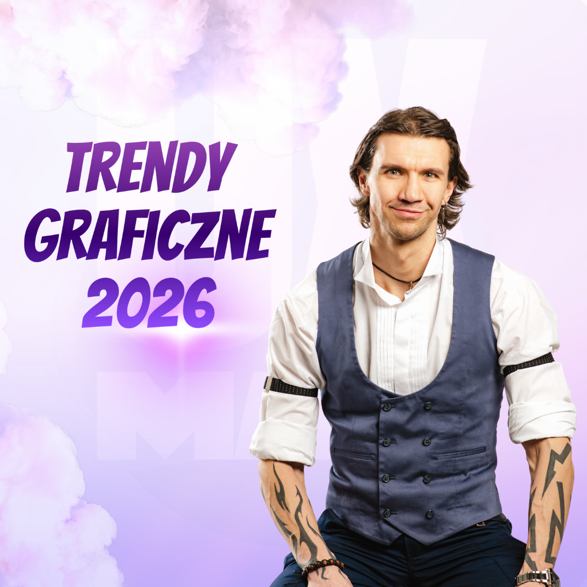 Projektant UX Designer z napisem Trendy Graficzne 2026