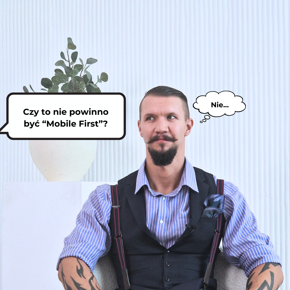 Obrazek wizualizujący ironiczne podejście UX UI Designera do prawd objawionych w projektowaniu aplikacji i stron www