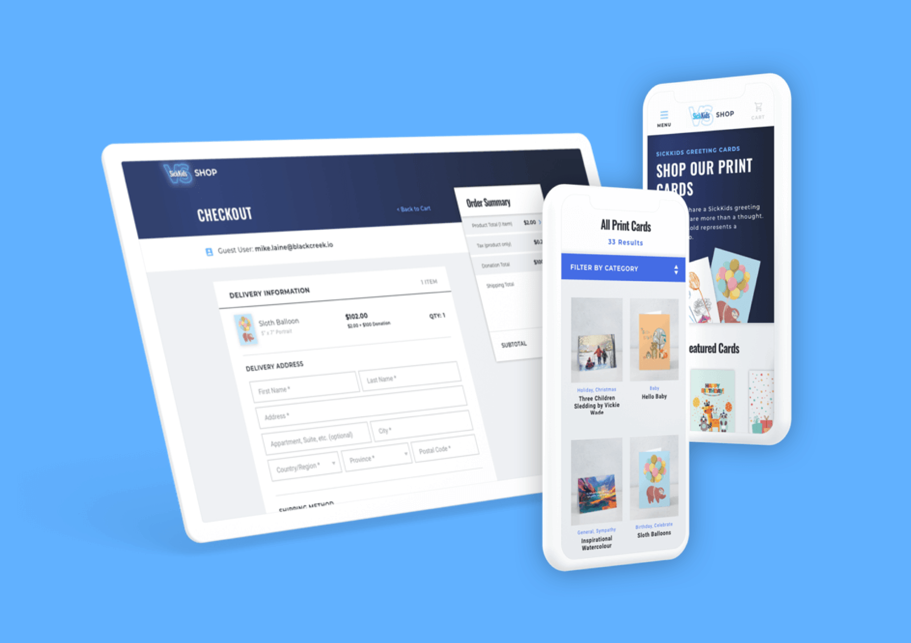 SickKids Foundation - Cards Website