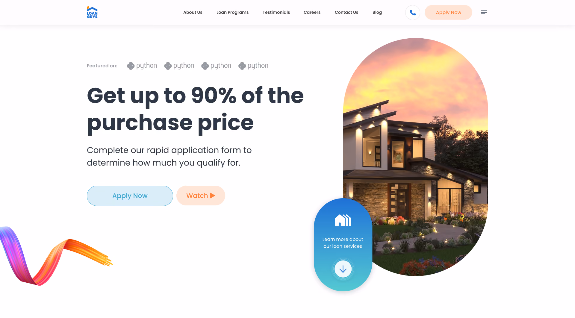 LoanGuys homepage promoting financing solutions for real estate investors