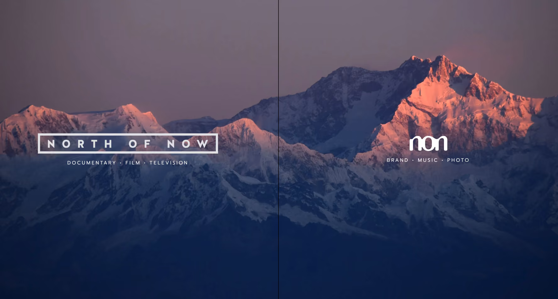 North of Now website showcasing long-form and short-form film production work