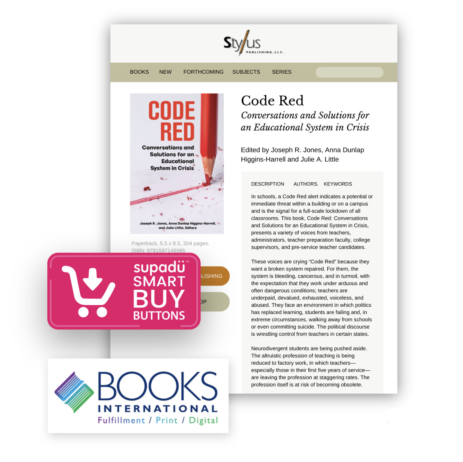 Supadu WordPress theme for publishers - Elegant design image of a books International website – an integrated partner solution