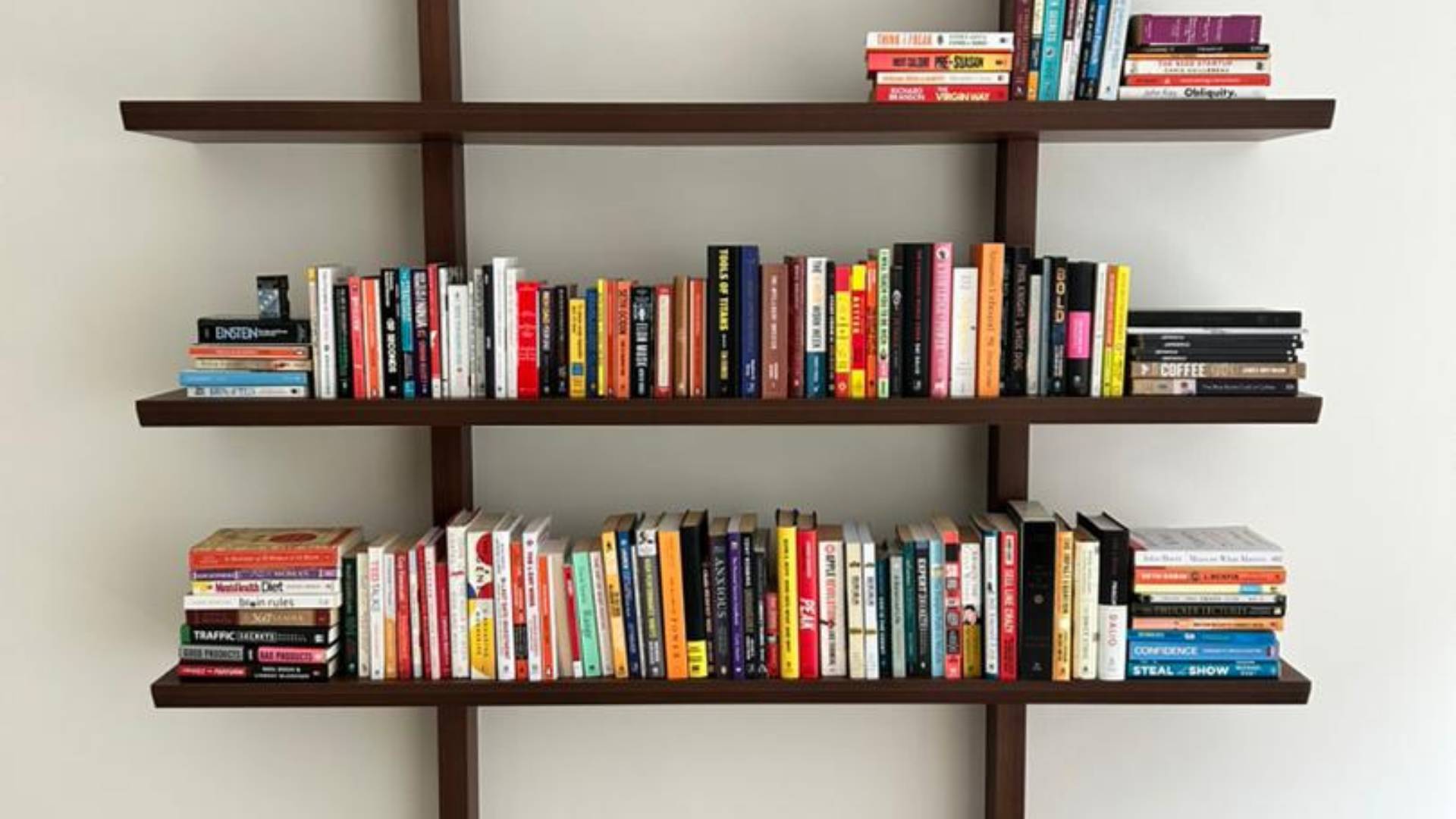 My bookshelf with hundreds of self-help books