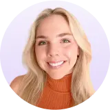 Kirsten Pihl on purple background
