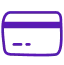 Purple outline of bankcard