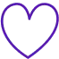 Purple outline of heart