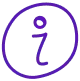 Purple outline of info icon