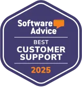 Badge from Software Advice on Best Customer Support 2025