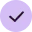 Black checkmark in a purple circle