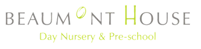 Beaumont House logo with green leaf and text Day Nursery & Pre-school