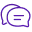 Icon of a speech bubble with three horizontal lines representing text messages.