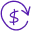 Icon of a circle with a dollar sign indicating auto finance or cost.