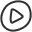 grey outline of video play button