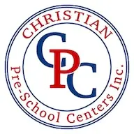 Logo of Christian Pre-school Centers Inc. with letters CPC in the centre, CPC in blue and red, encircled by the full name in red.