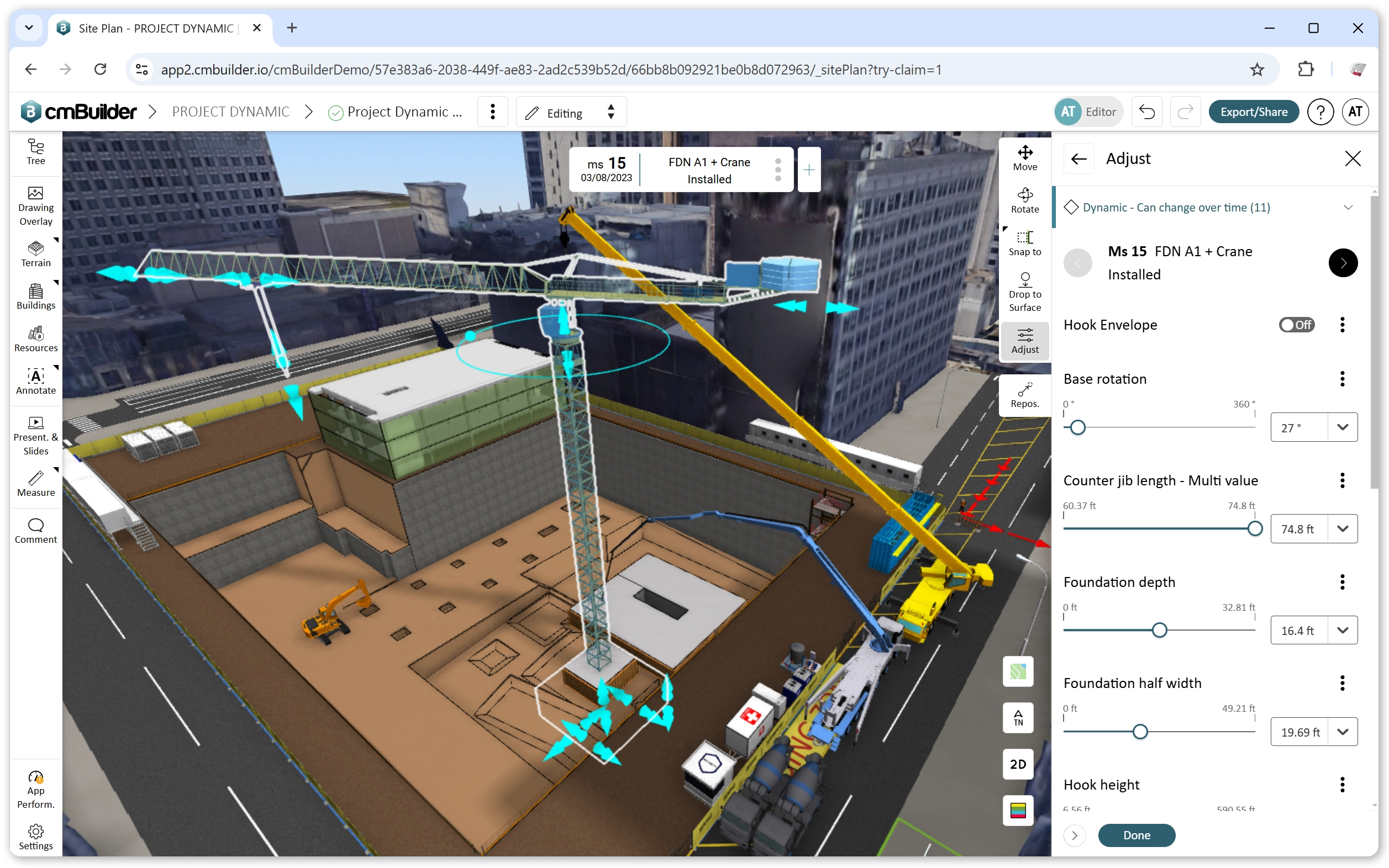Plan your resources from resource library in cmBuilder.io
