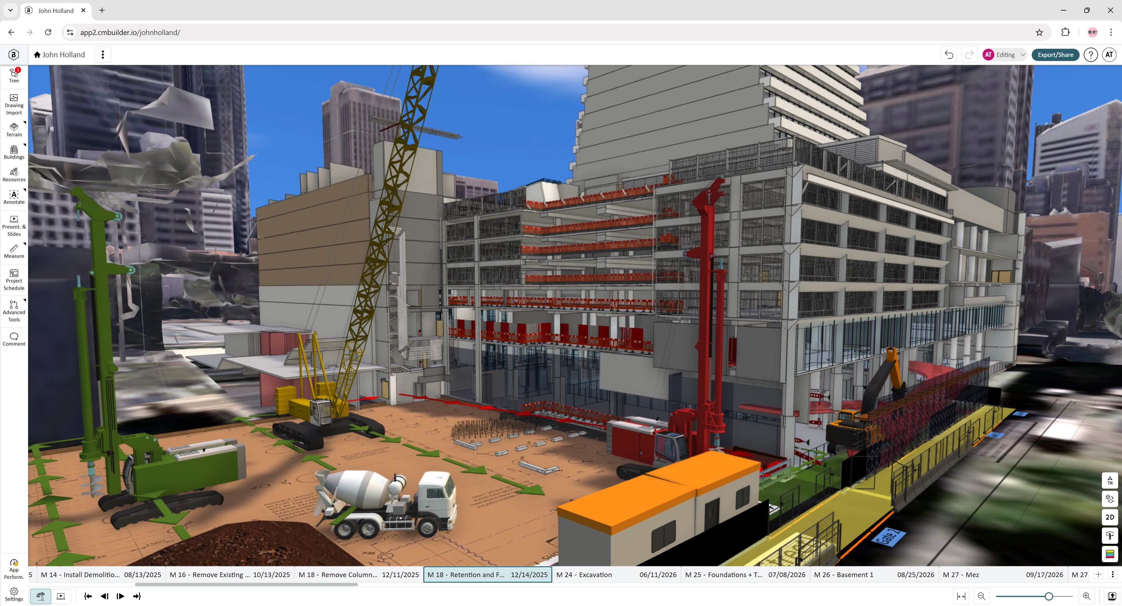 Project by John Holland using cmBuilder platform for 4D planning and site logistics
