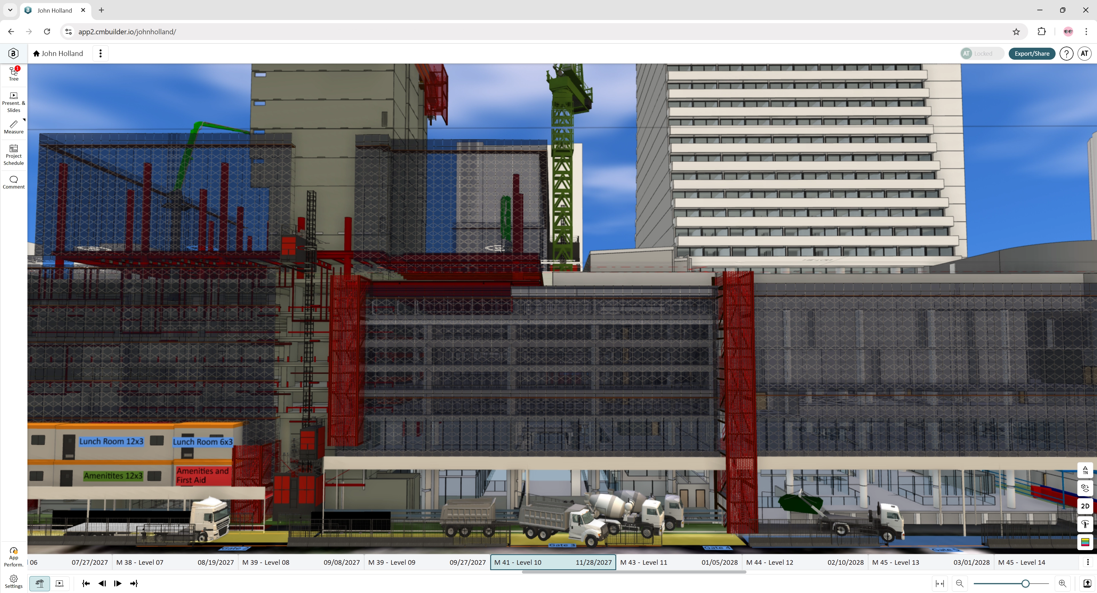 Project by John Holland using cmBuilder platform for 4D planning and site logistics