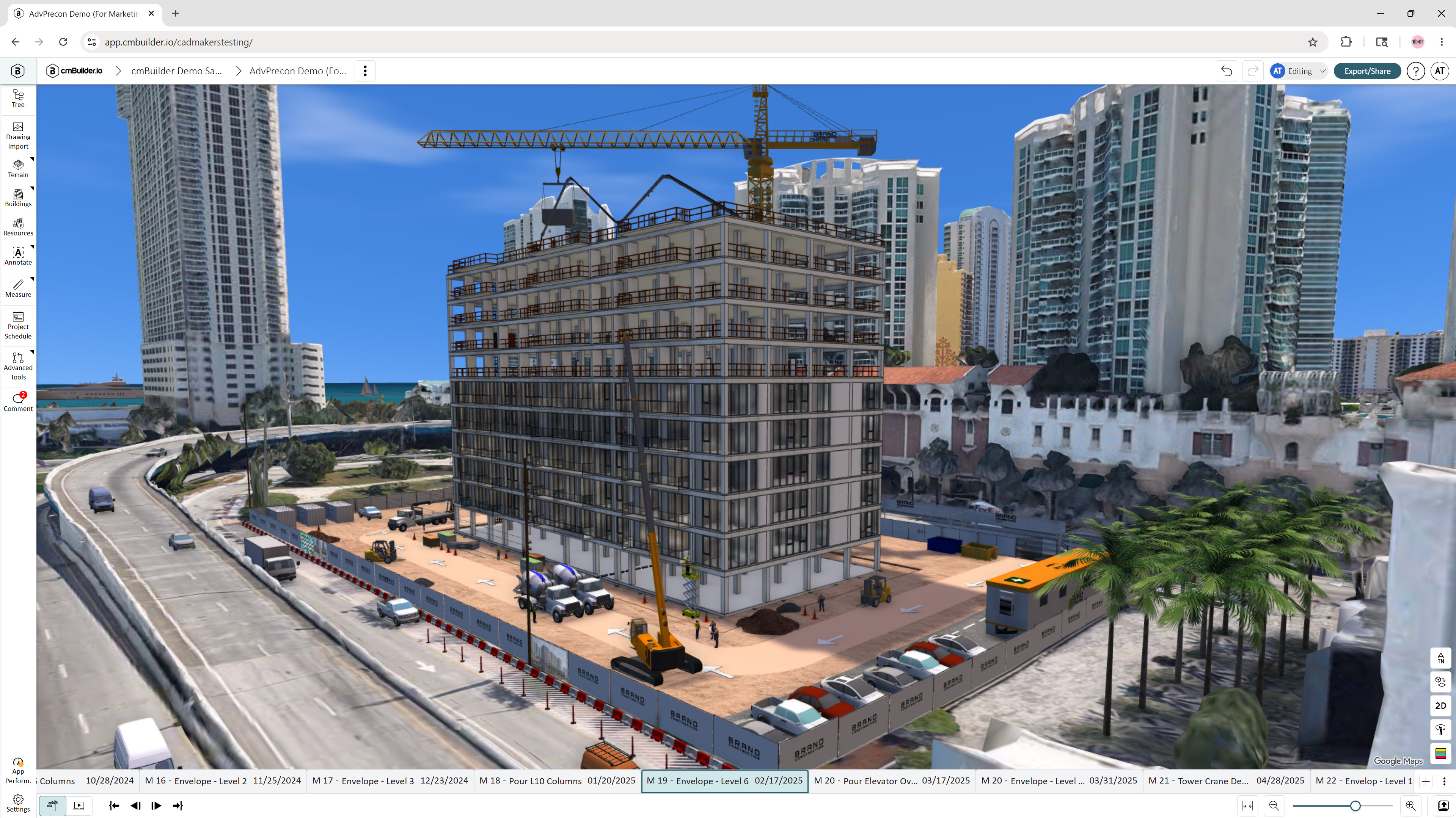 cmBuilder 4D simulations. Visual Construction Planning Software