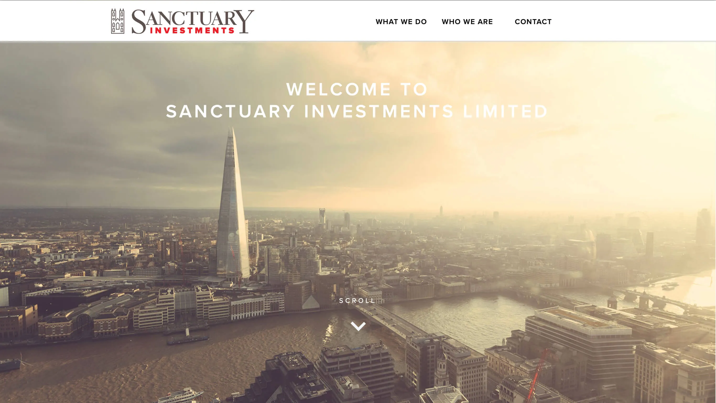 Sanctuary Investments website hero