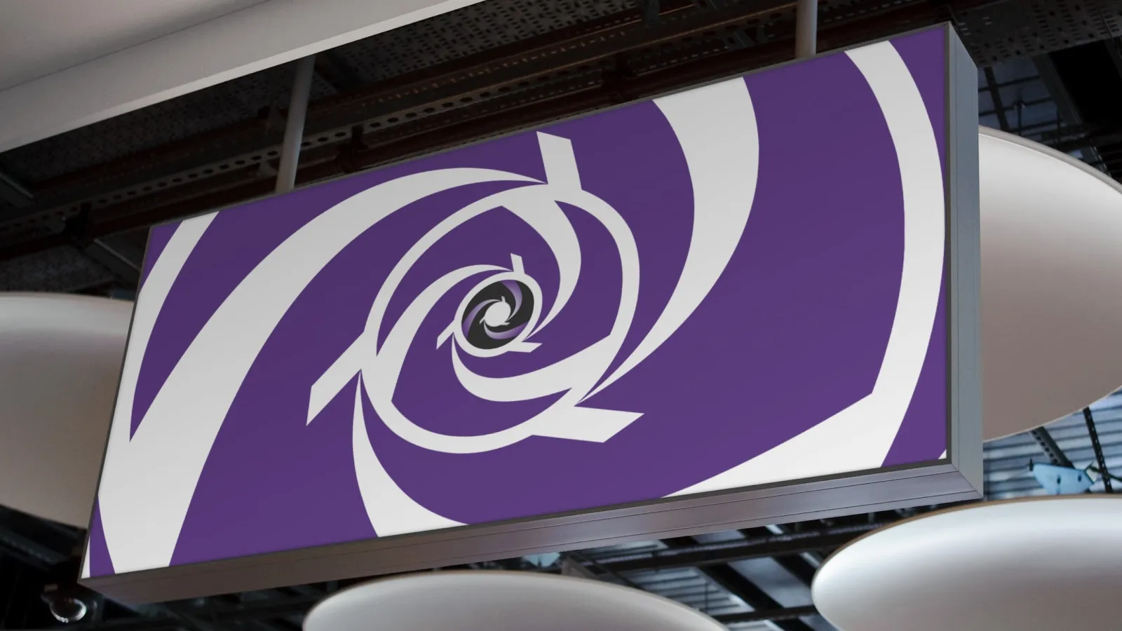 Brand sign in a photographic studio