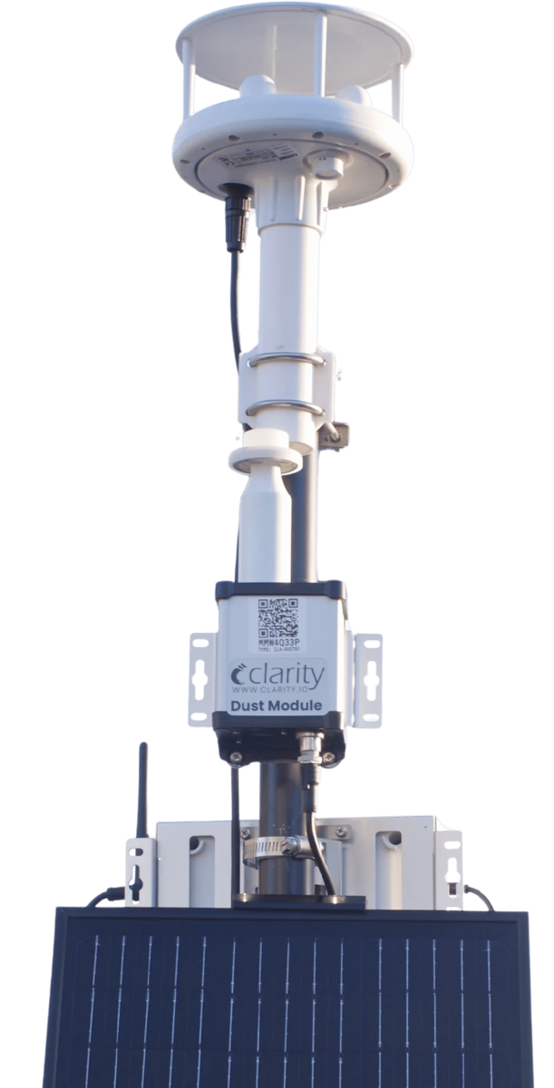 Clarity Node-S air quality monitor with Dust Module, the MCERTS certified Dust Measurement Suite