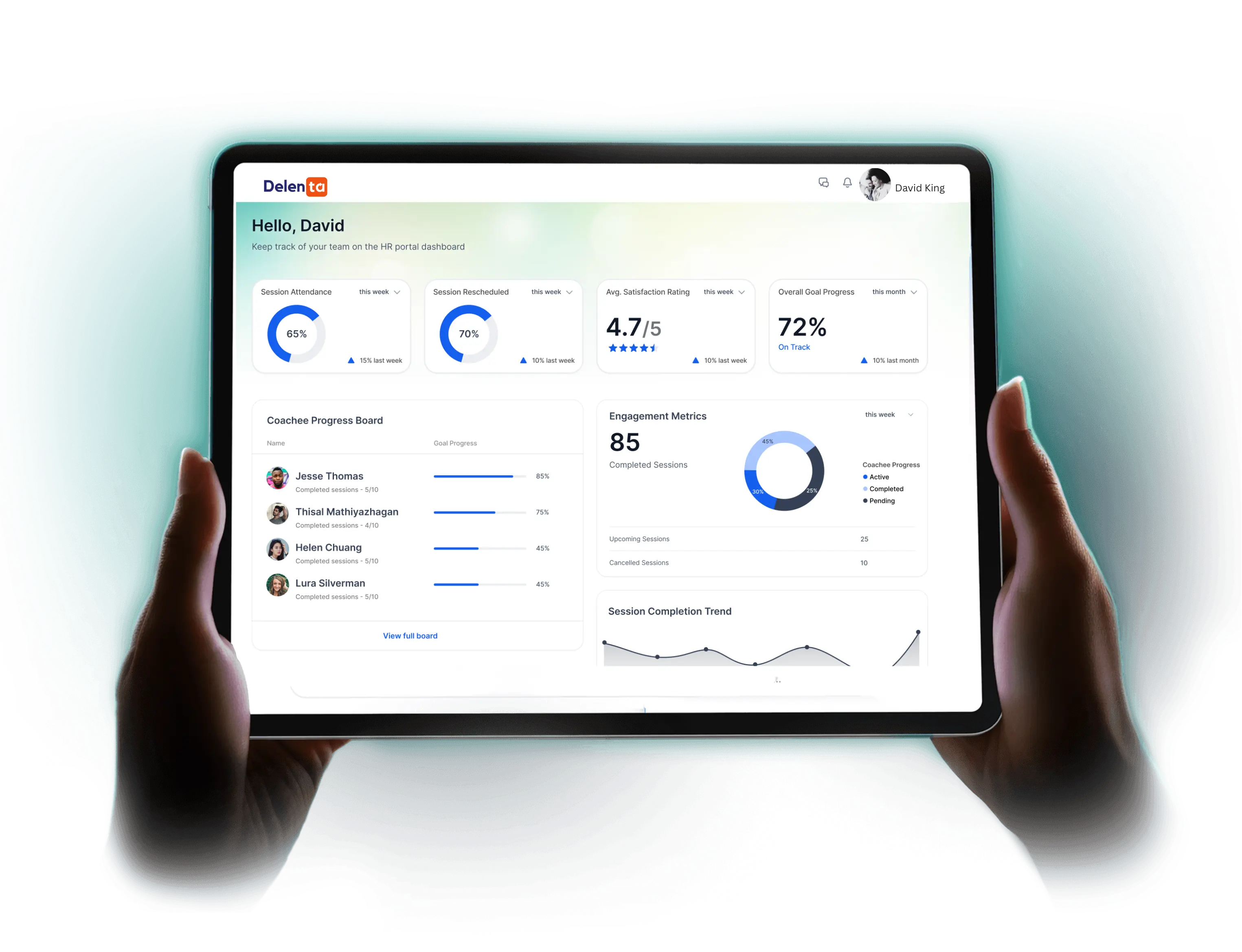 Delenta coaching platform tools for managing a coaching practice