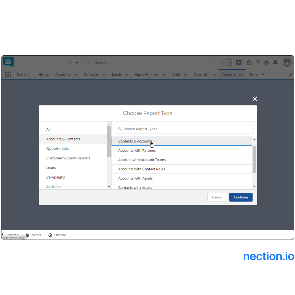 Choosing Report Type