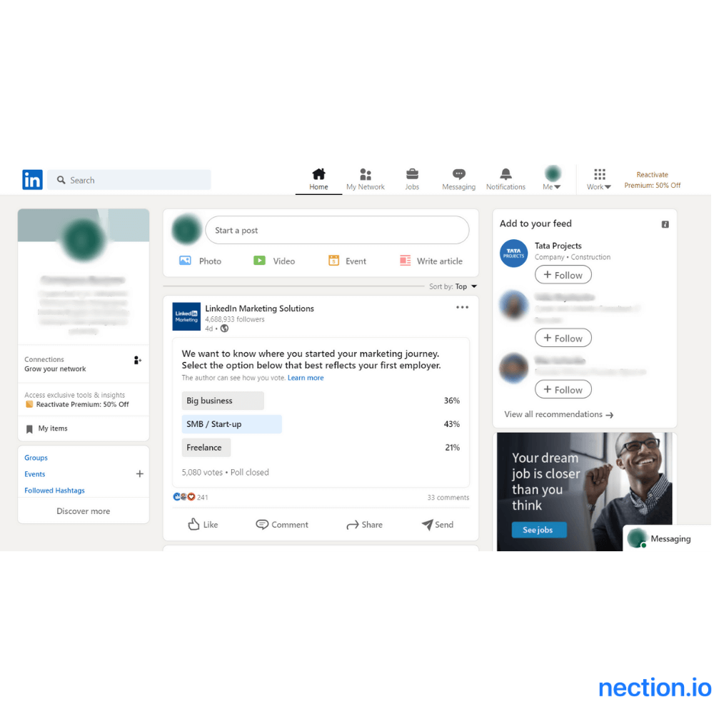 How to see pending connections on LinkedIn on PC