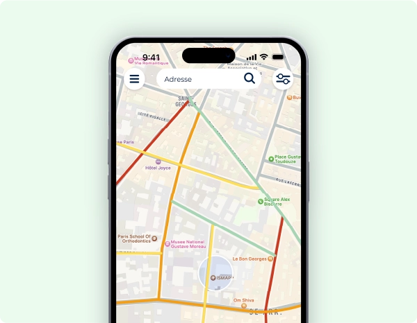 Fonctionnalité Vigimap de l'application mobile Sharelock