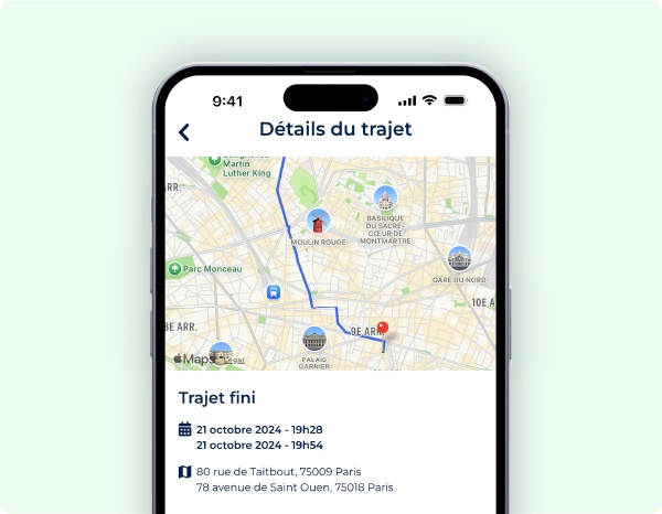Fonctionnalité suivi des trajets à vélo de l'application mobile Sharelock