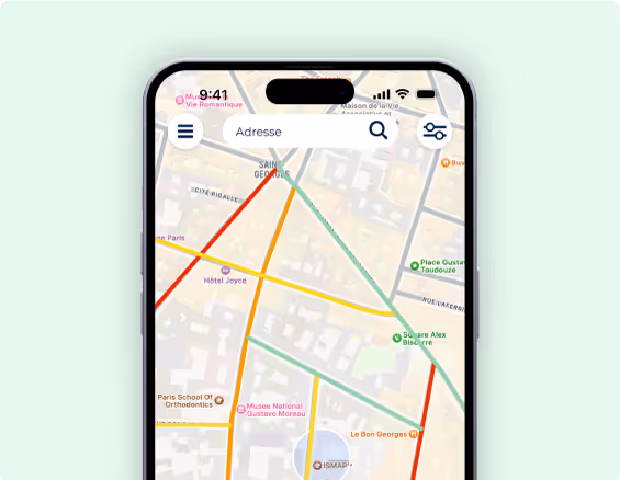 Fonctionnalité Vigimap de l'application mobile Sharelock