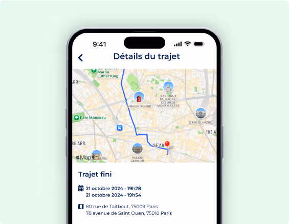 Fonctionnalité suivi des trajets à vélo de l'application mobile Sharelock