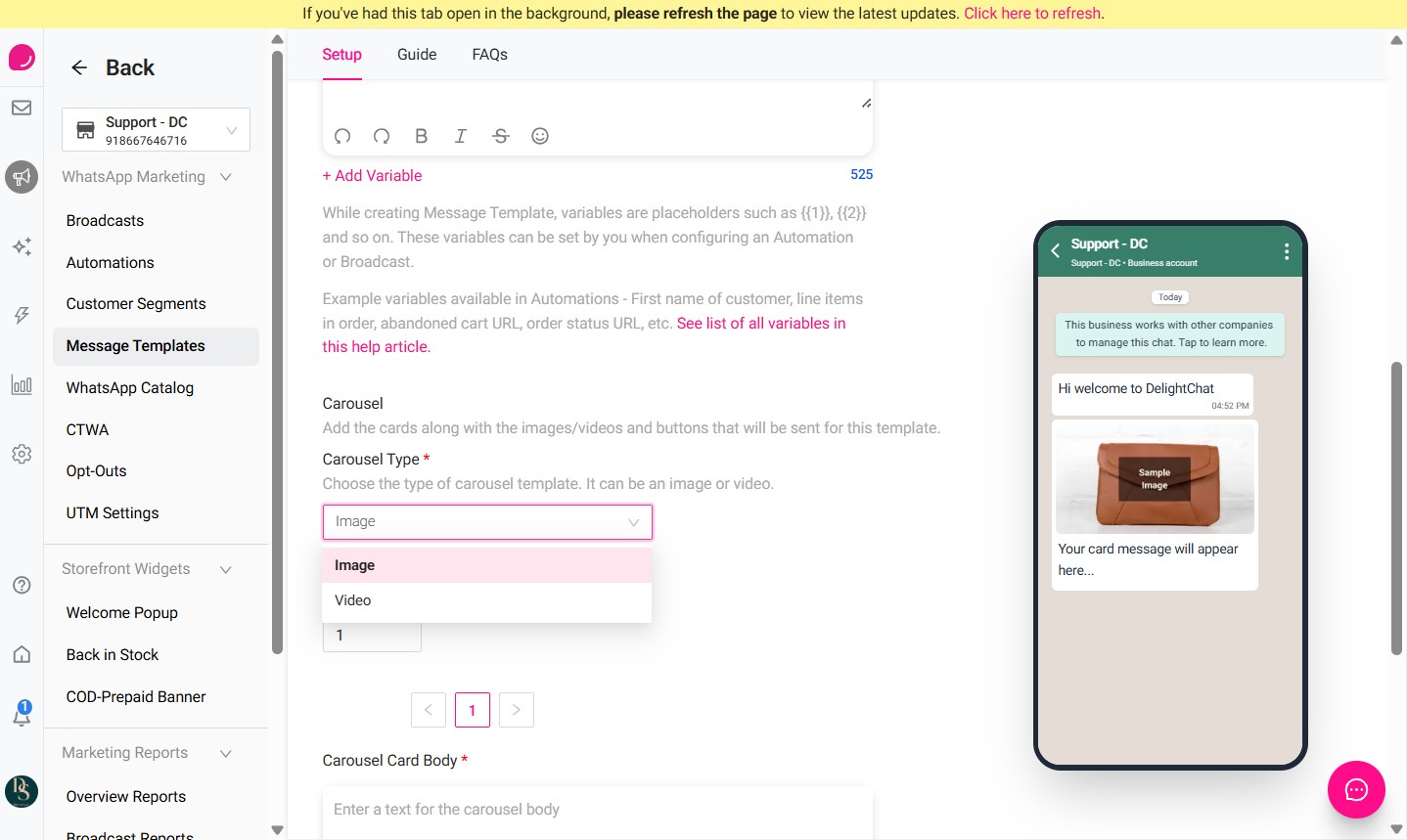 ### [[Choose the Carousel Type - select the type of media you want to use image or video]]
