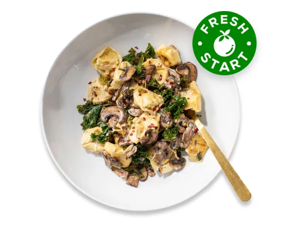 Creamy mushroom kale pasta