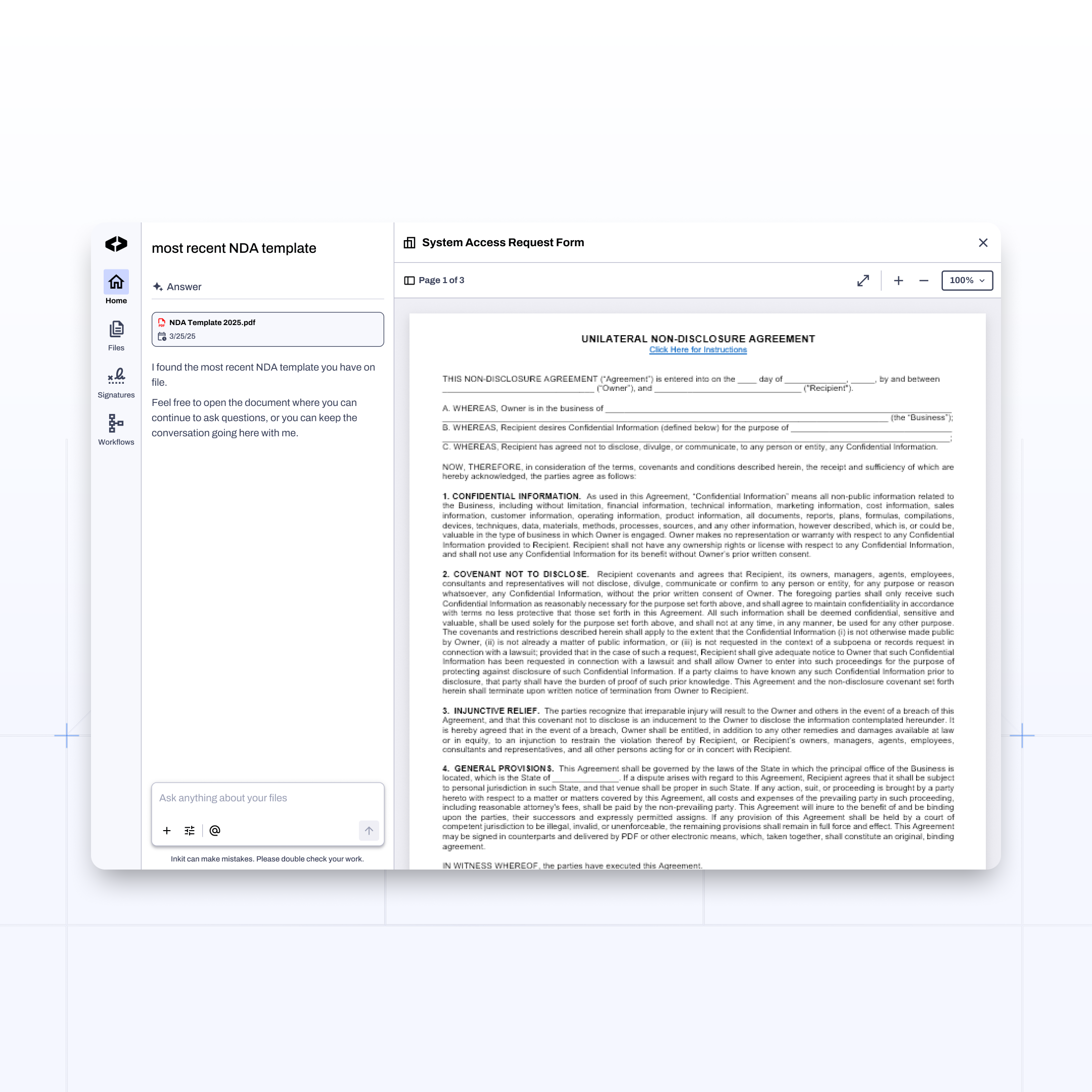 contextual answers with file preview