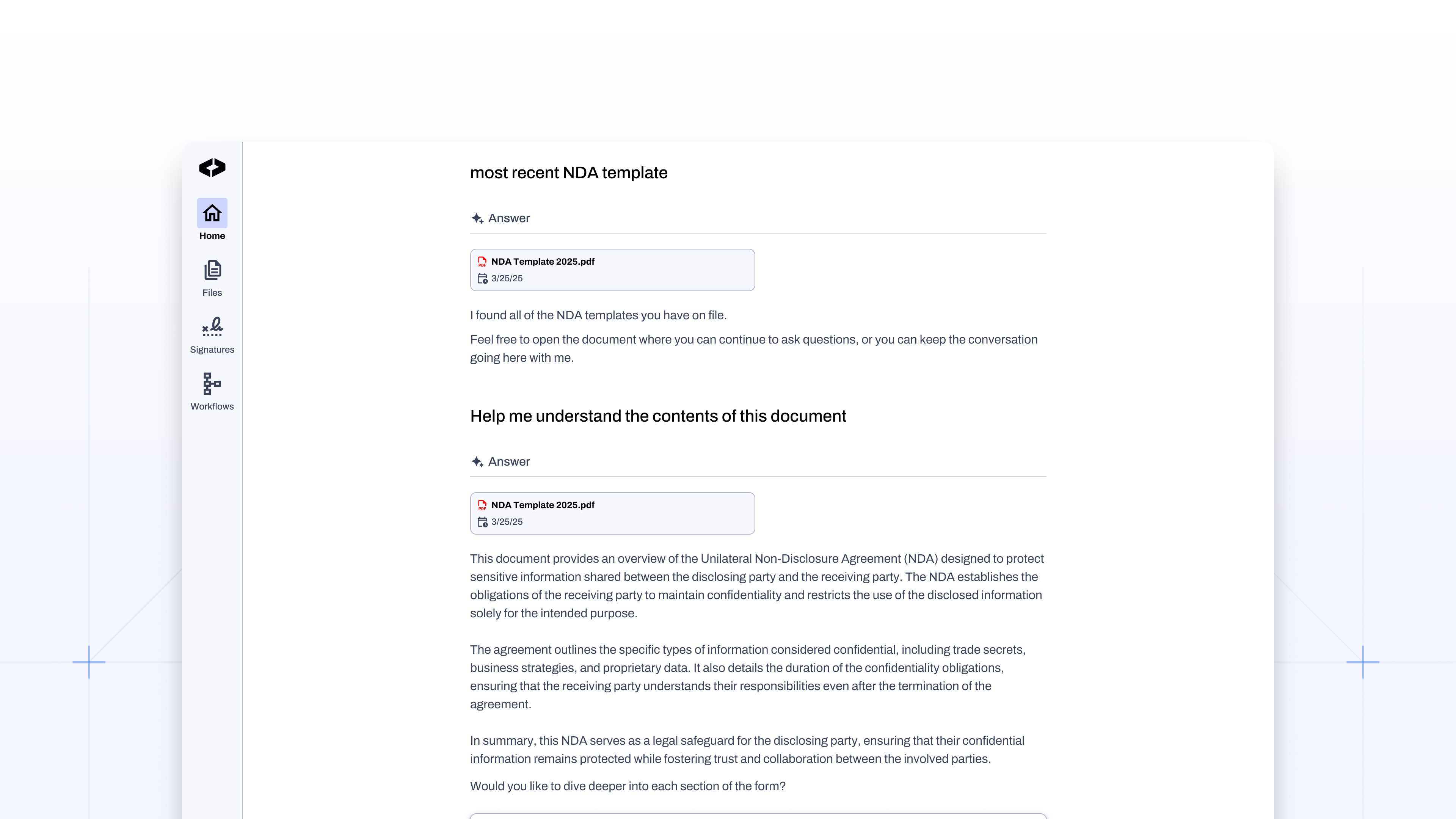 Inkit File Intelligence Platform - find document and summarize