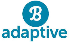 B Adaptive logo in teal sentence case with a script lettered B in a circle above the adaptive text