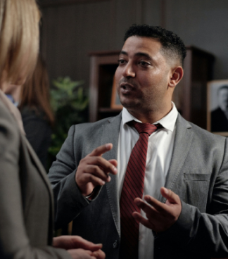lawyer talking