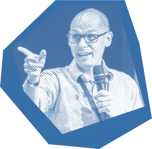 man speaking with microphone