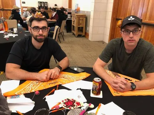 Two men sitting at a table