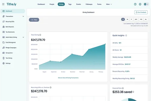 Giving card screenshot