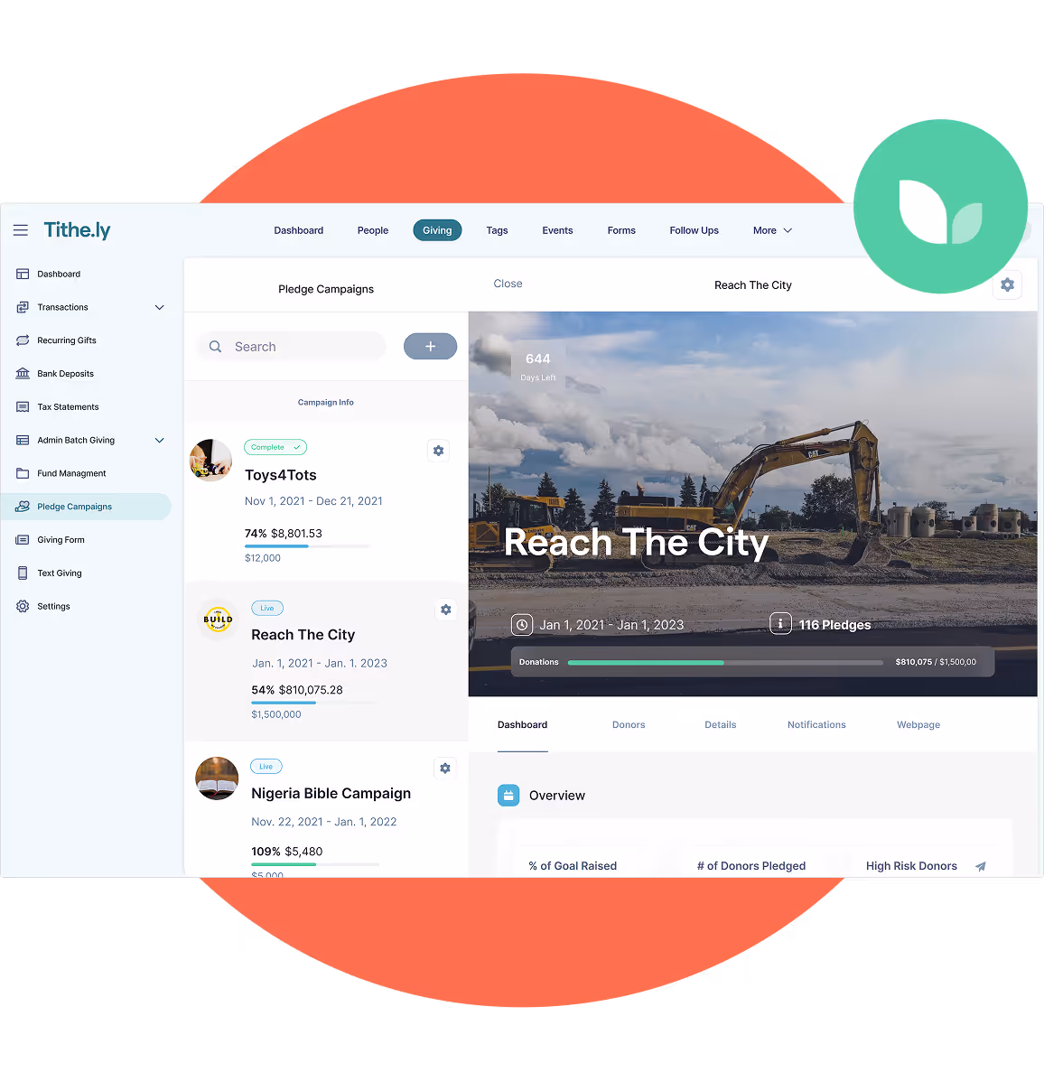 Tithely pledge campaign