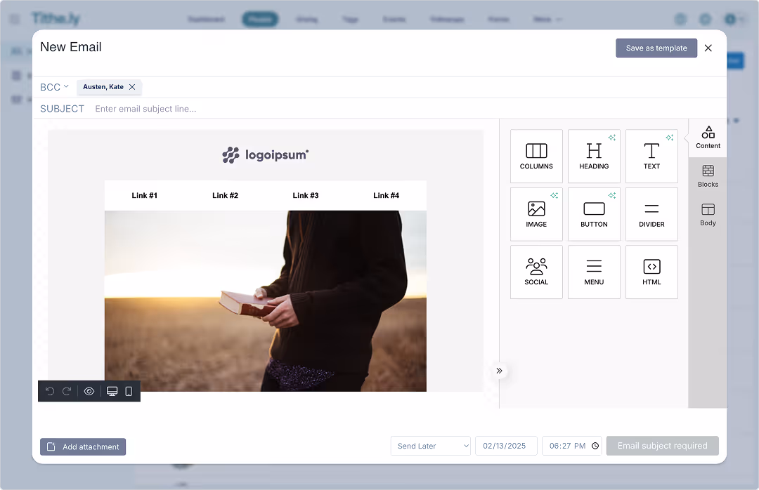 CHMS message dashboard