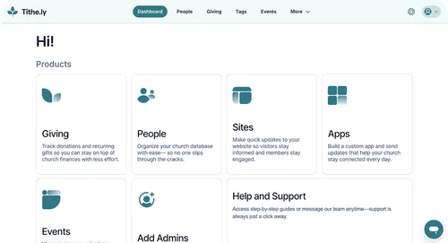 tithely dasboard screenshot