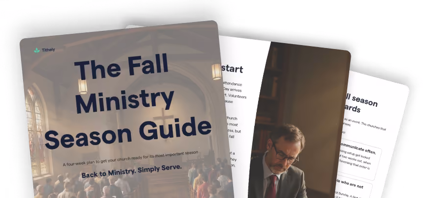 Cover of the Tithely Fall Ministry Season Guide